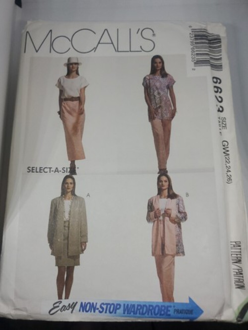 Easy VTG 93 McCALLS 6623 Cardigan Tunic Top Skirts & Pants PATTERN 22 24 26
